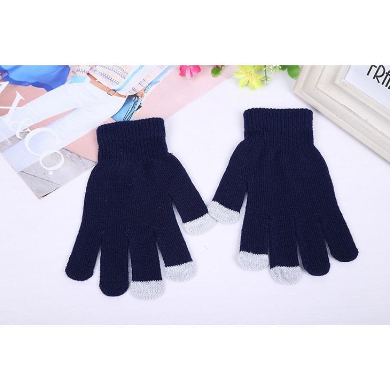 Korean Creative New Autumn and Winter Warm Knitted Magic Gloves Touch Screen Five-finger Gloves Acrylic Cycling Gloves