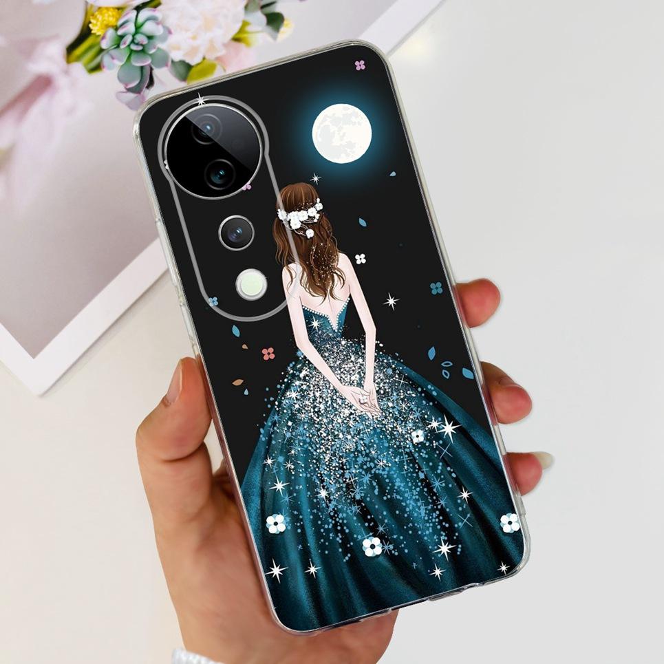 Flower Butterfly Women Fashion Back Cover For Vivo S19 Pro 5G V2362A Phone Funda Transparent Soft TPU Slim Silicone Bumper Etui