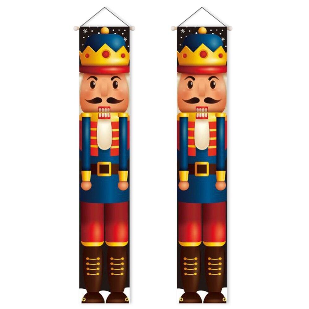 Christmas Nutcracker Banner Christmas Porch Sign Decorations Outdoor Indoor Nutcracker Soldier Christmas Porch Signs Decor
