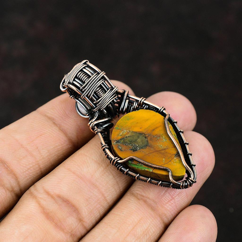 Mookaite Gemstone Copper Pendant Copper Wire Wrapped Jewelry Designer Jewelry Rainbow Moonstone Gemstone Pendant Handmade Pendant For Women