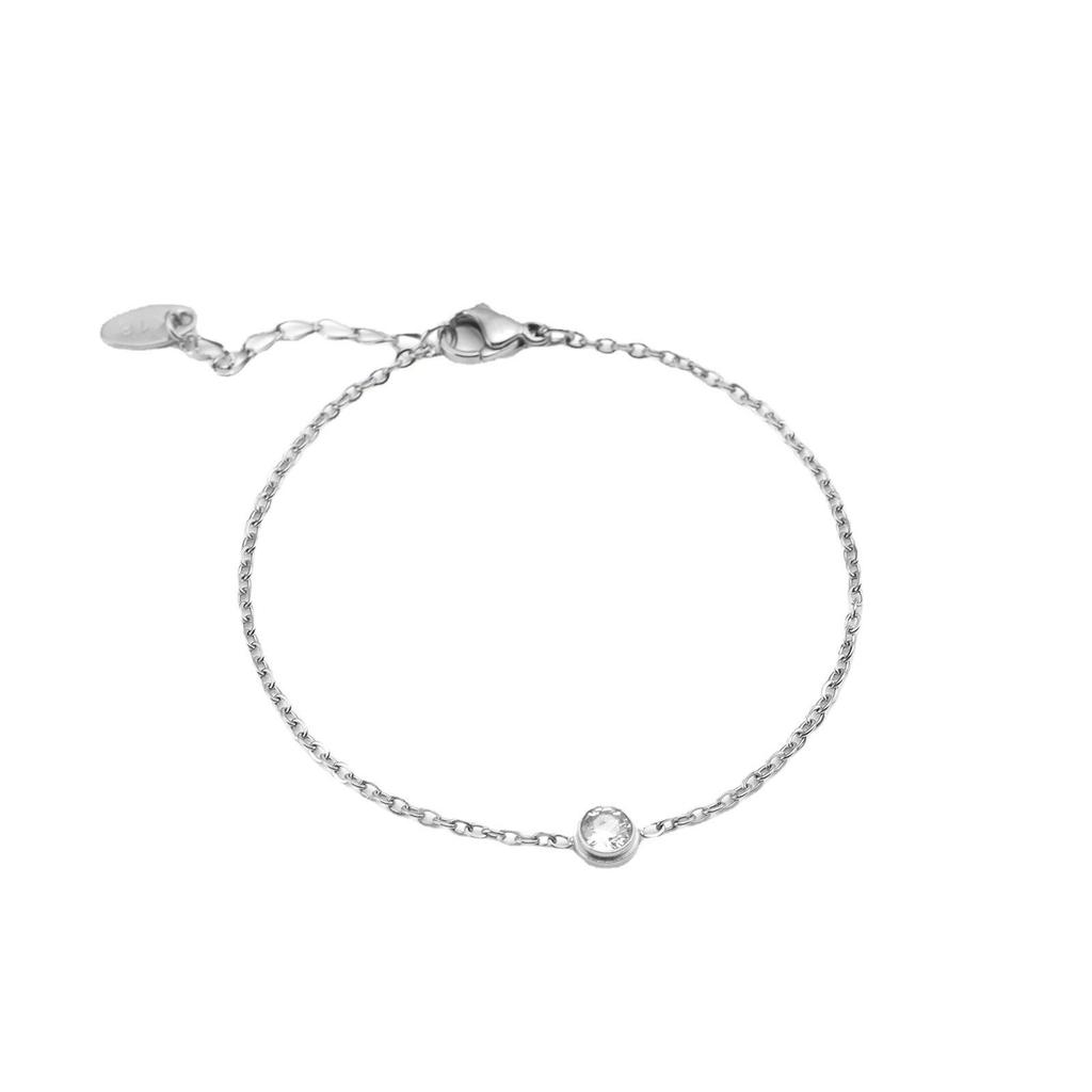 Stainless Steel Women's Diamond-Inlaid Adjustable Titanium Bracelet