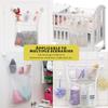 Strong Suction Cups White Toy Storage Mesh Bag for Baby Kids Bath Toys Bathroom Organizer