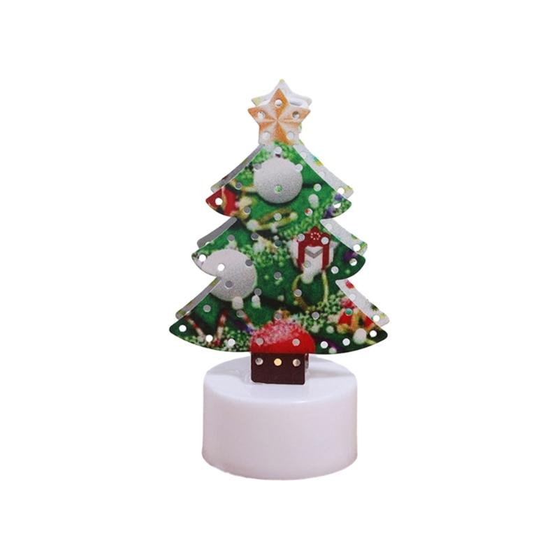 Christmas Decoration Electronic Candle Light Tree Santa Snowman Creative Candle Night Lights Tabletop Ornament Decor