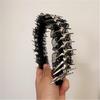 Subcultures Gothic Hairband with Metallic Spine and Lace Trim Decors Heavy Metal Styles Headpiece For Dance Performances