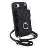 For iPhone 16e Case RFID Blocking Card Bag Leather+TPU Crossbody Phone Cover with Ring Kickstand