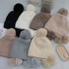 Premium Temperament Knitted Hat Women's Winter Outdoor Cold Three-hair Ball Ear Protection Rabbit Fur Hat Versatile Warm Hat