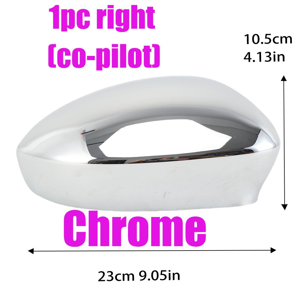 

Side Door Mirror Cover Caps For Fiat 500 2007 2008 2009-2024 Chrome With Buckle Wing Rearview Mirror Cover Cap Car Accessories 1pc right