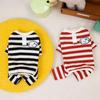 Cute Soft Cotton Striped Dog Jumpsuit Breathable Anti-Shedding Puppy Clothes Four Legs Pet Pajamas Pet Supplies