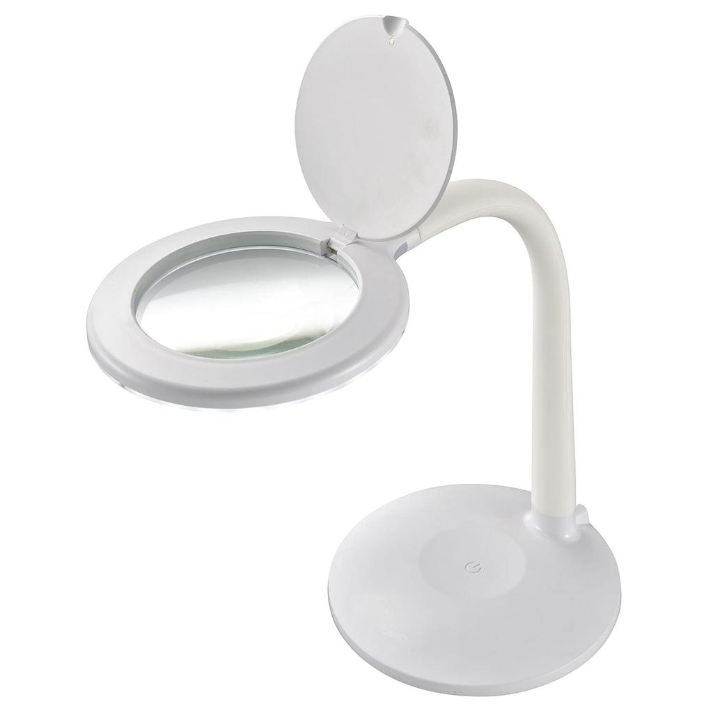 L-Zoom LED Stand Light with Magnifying Glass, White, DS-L24ZS-W 08-0787