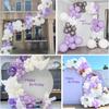 Pastell Lila Luftballons Bogen Set Lila Weiß Luftballon Girlande Babyparty Geschlecht Enthüllung Geburtstagsparty Hochzeit Jubiläum Dekoration