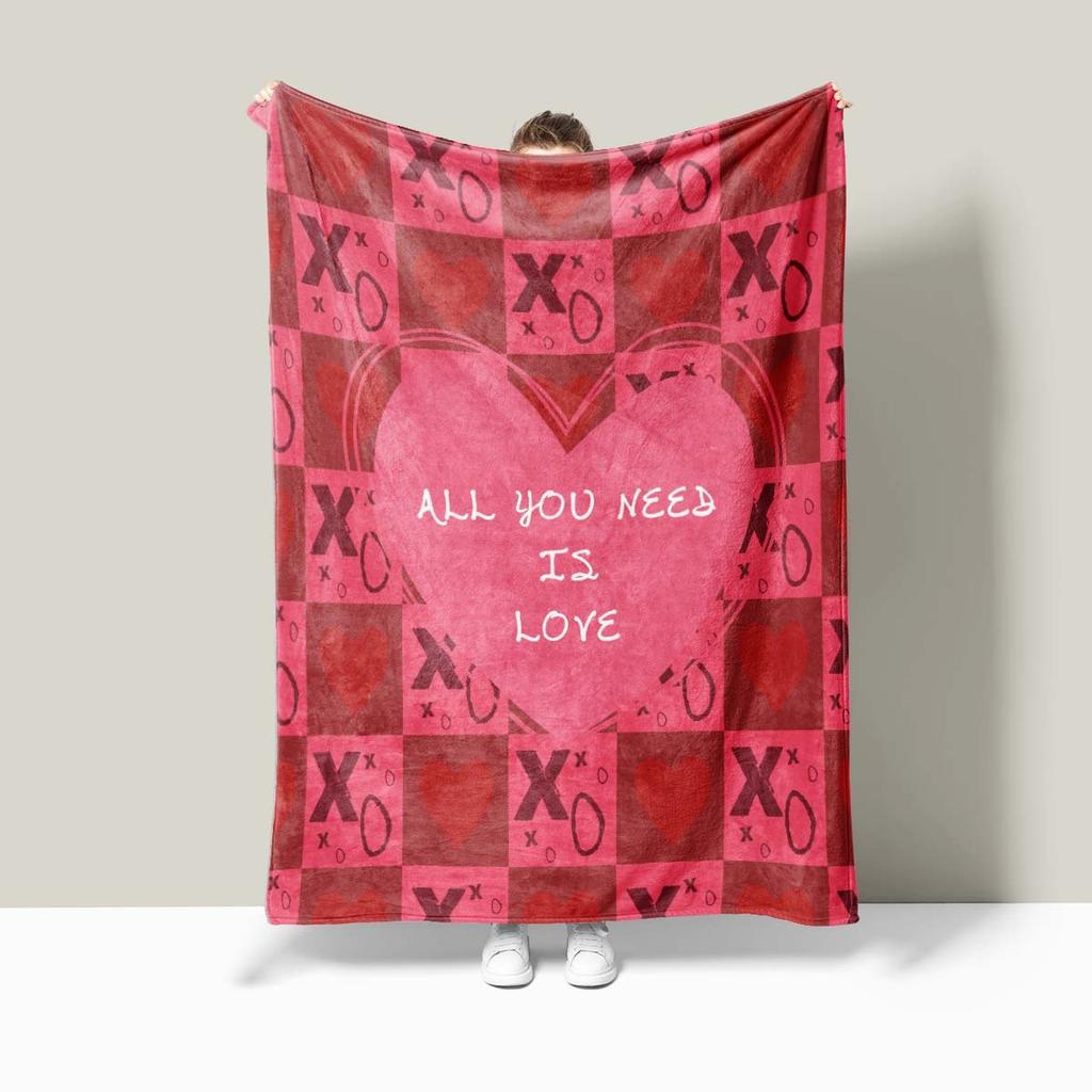 Valentines Day gifts digitalprinted polyester Bedroom velvet flannel soft sofa cover blanket Fleece soft sofa cover blankets
