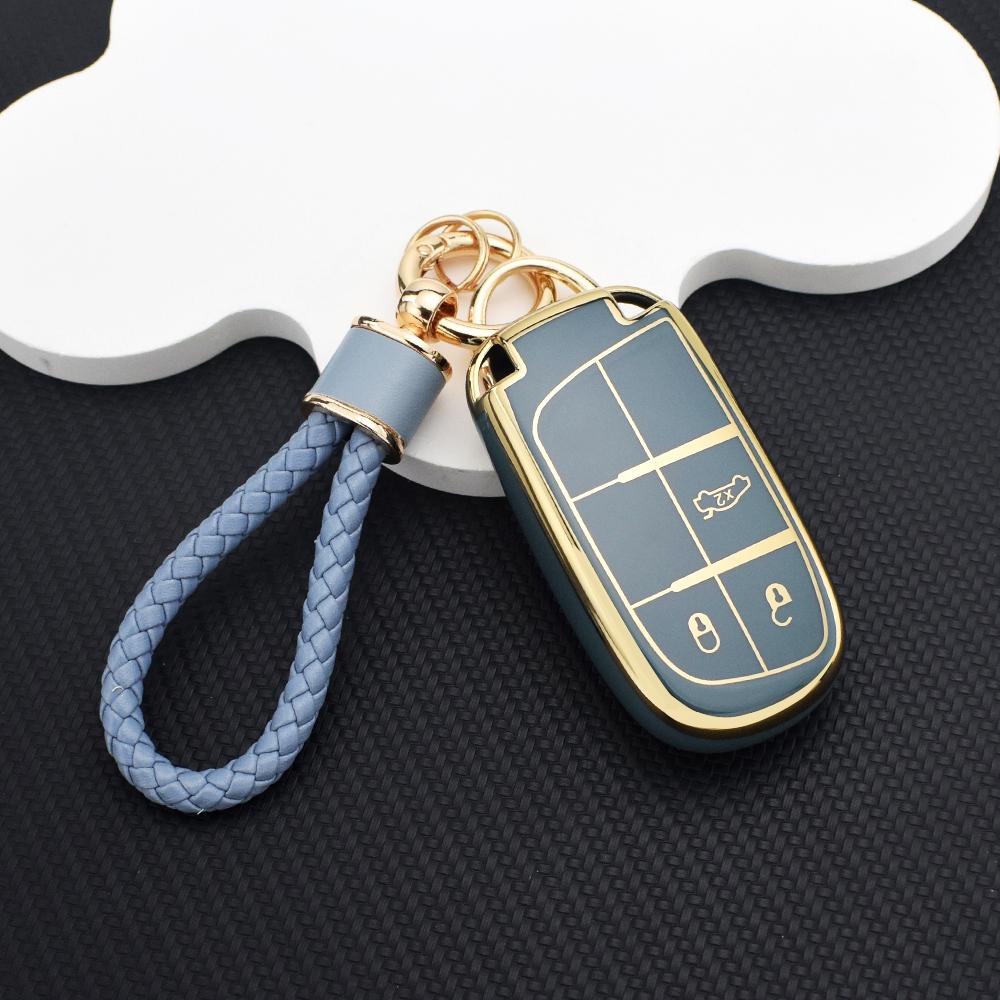 Anti Scratch Key Fob Shell for Jeep Renegade Compass Grand Cherokee Wrangler Dodge Ram Charger Challenger TPU Car Key Case