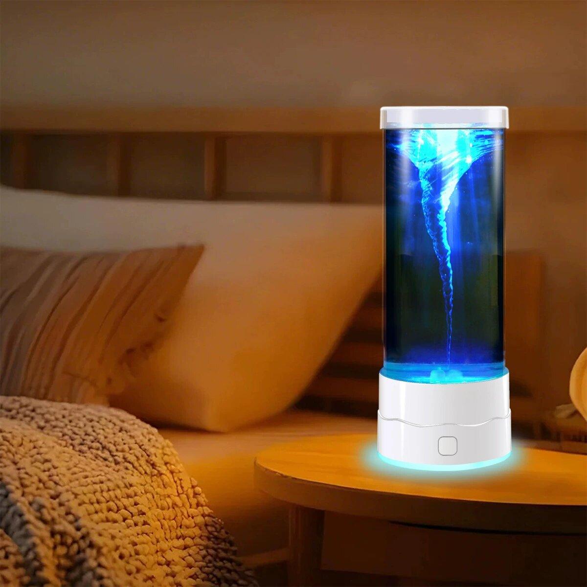 

USB LED Tornado Night Light Creative Multi-Color Changing Atmosphere Lamp Home Decor Light Gift for Kids Adult Birthday Party білий