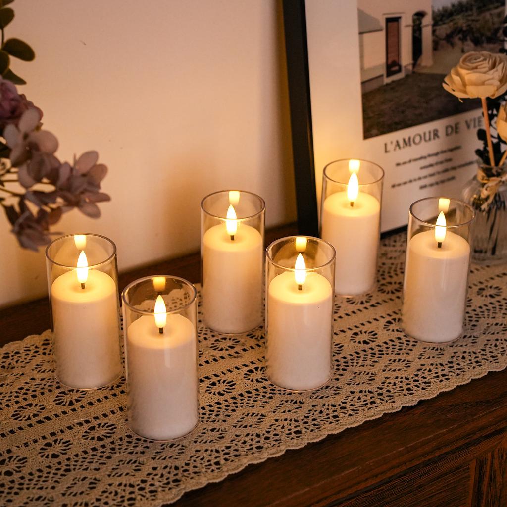 Set of 6 Plastic Candle Lantern Battery Flameless Led Candle Cheap Safer Candles Party Holiday Event Perfect Decoration
