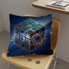 Car Living Room Sofa Cushion Cover Rubik'S Cube Cartoon Pattern Cushion Cover Luxury Home Decoration Pillow Cover