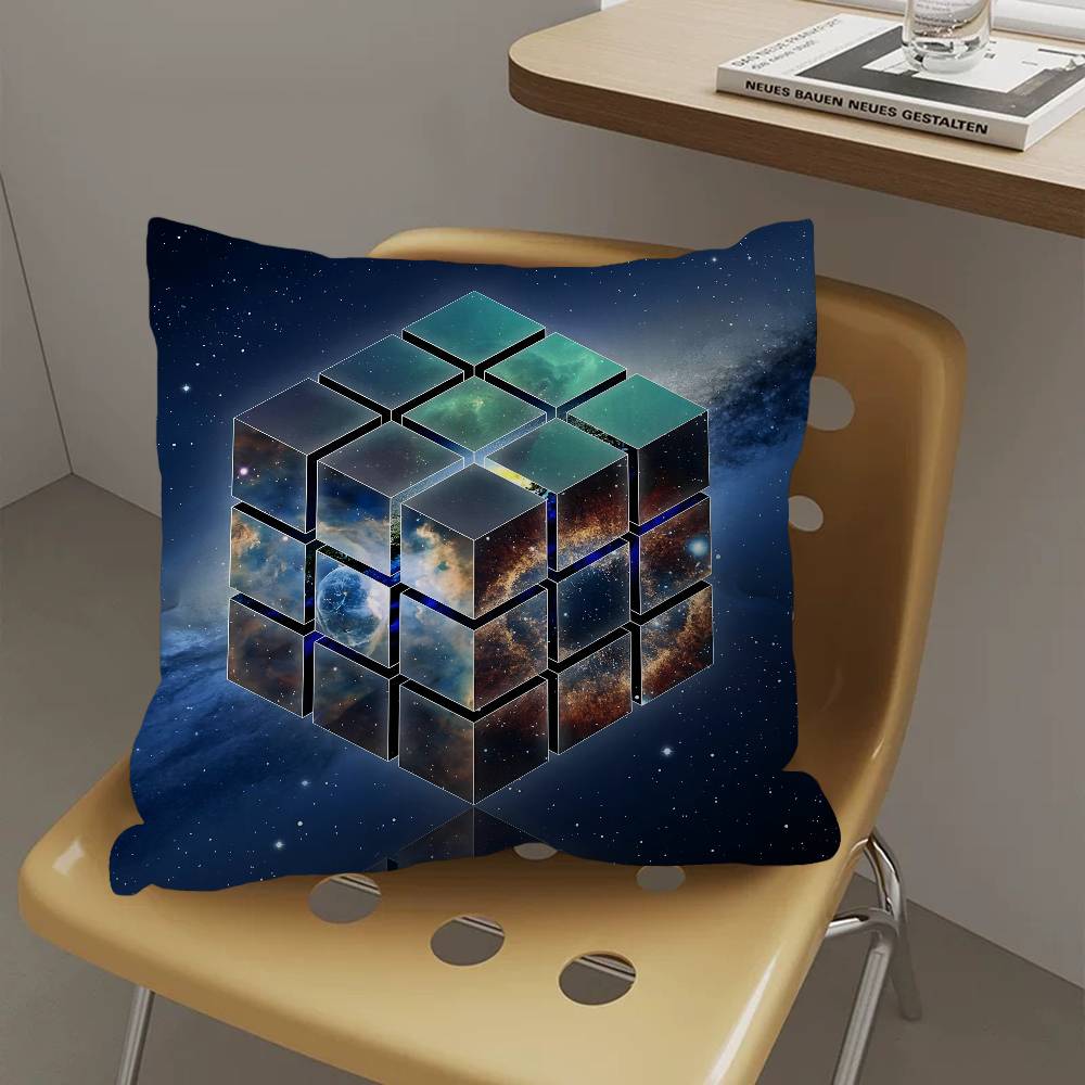 Car Living Room Sofa Cushion Cover Rubik'S Cube Cartoon Pattern Cushion Cover Luxury Home Decoration Pillow Cover