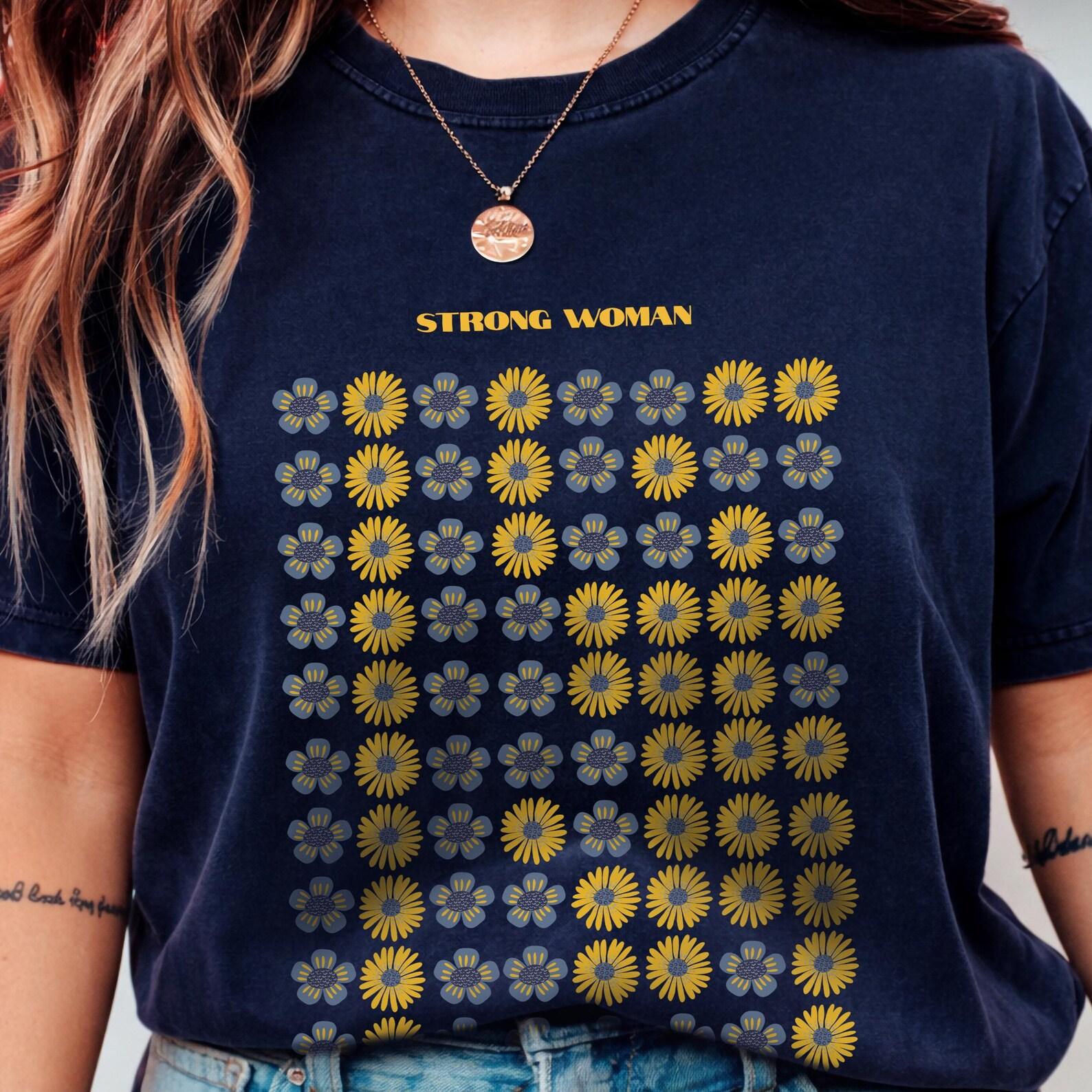 Floral FeminisT shirt, Strong Woman Comfort Colors T shirt, Empowerment Tee L