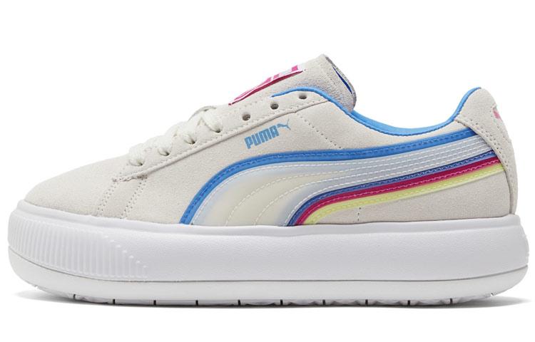 PUMA Suede Mayu Triplex Tech  Creamwhite Blue Red  Women s 382580-01 35.5