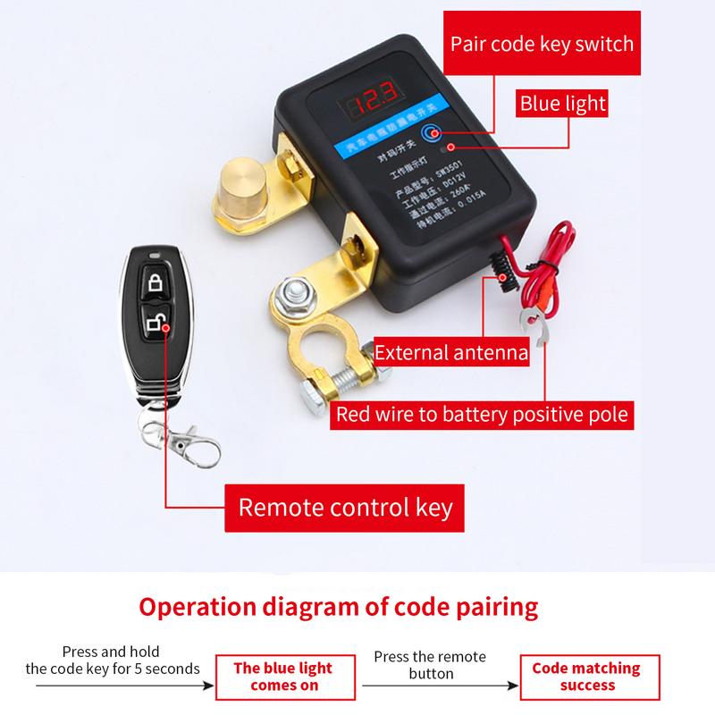 Car Battery Leak Protection 12V Auto Battery Cut Off Auto Battery Shut Off Intelligent Battery Relay Effectively Prevent Leakage