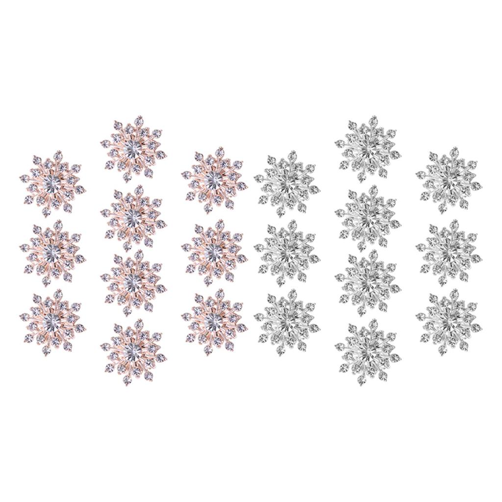 10x Shiny Crystal Flower Button Findings Supplies Crafts Rhinestone Flatback Embellishment Hair Bow Center Craft Invitations