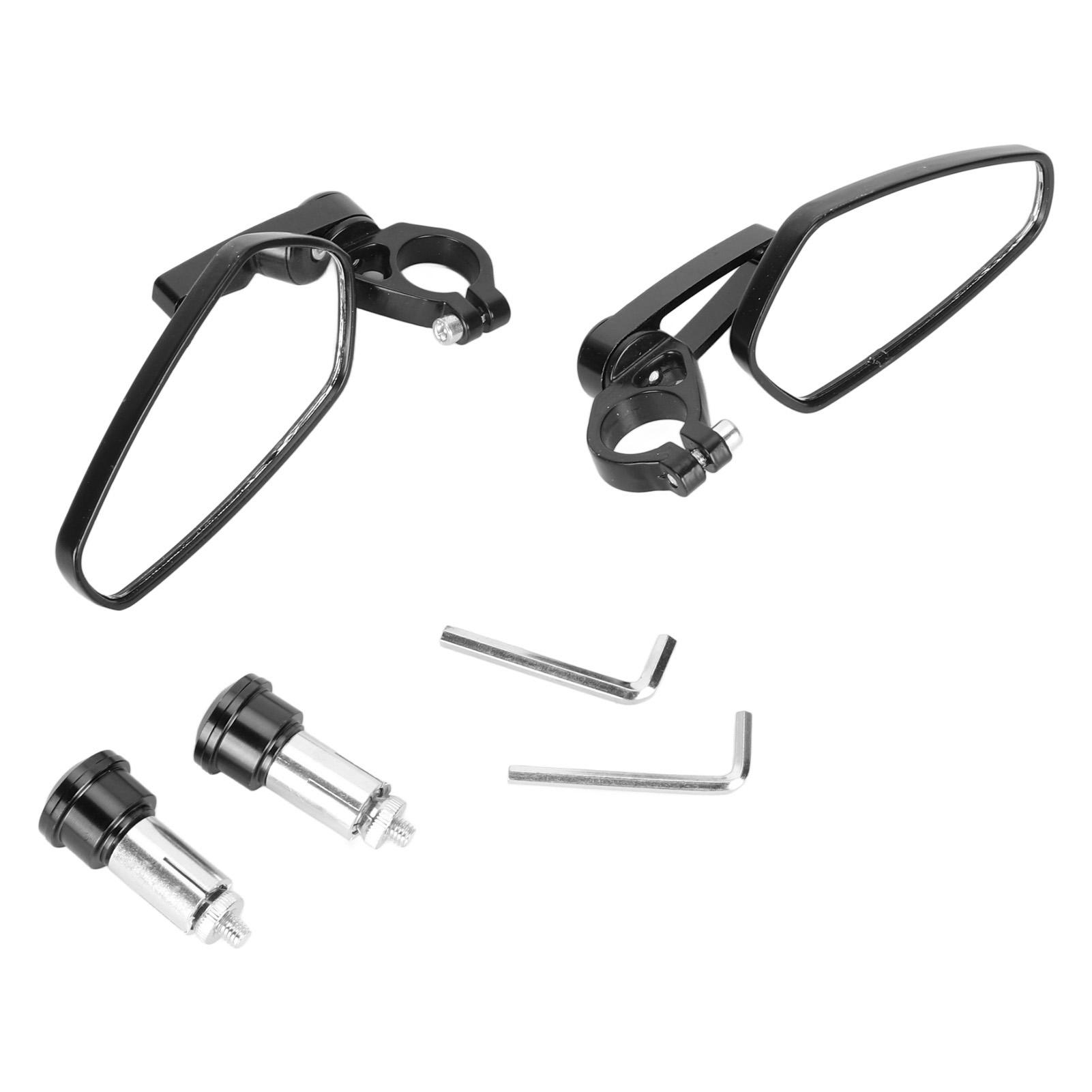 

2 шт. Мотоциклетное зеркало заднего вида Высокое разрешение Четкий обзор Алюминиевый сплав Рукоятка Боковые зеркала для мотоцикла чёрный