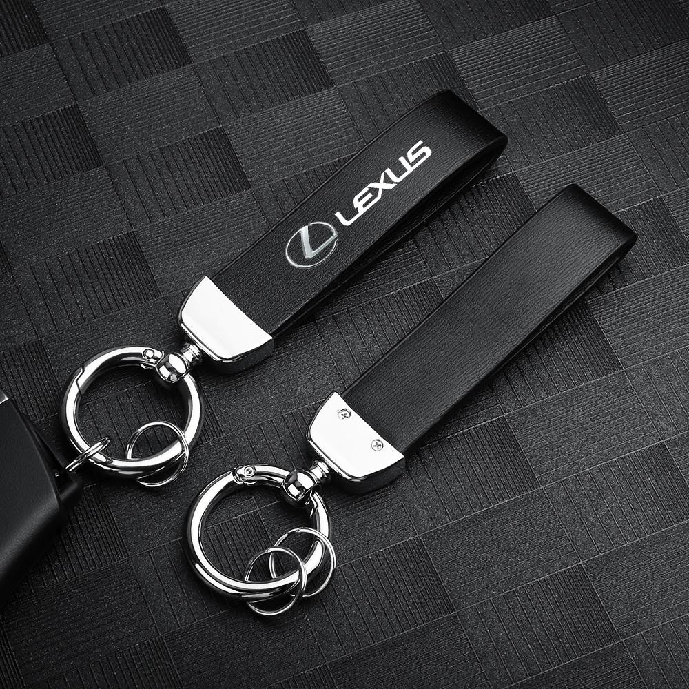 Car Luxury Leather Keychain Key Ring With Lexus Logo Accessories For LS LC IS350 ES300h ES300 IS250 IS220d NX350h RX GS350 LX570