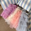 2025 Spring/Summer Korean Layered Cake Mesh Skirt for Girls – Sweet and Fashionable Princess Dress