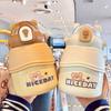 1000 ML Cute Big Belly Water Bottles Stainless Steel Thermos Bottle With Straw Large Capacity Kids School Thermal Insulation Cup