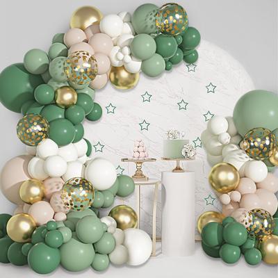 110pcs Green Balloon Garland Arch Retro Olive Green Balloon Set Chain Glue Latex For Wedding Birthday Party Background Decor