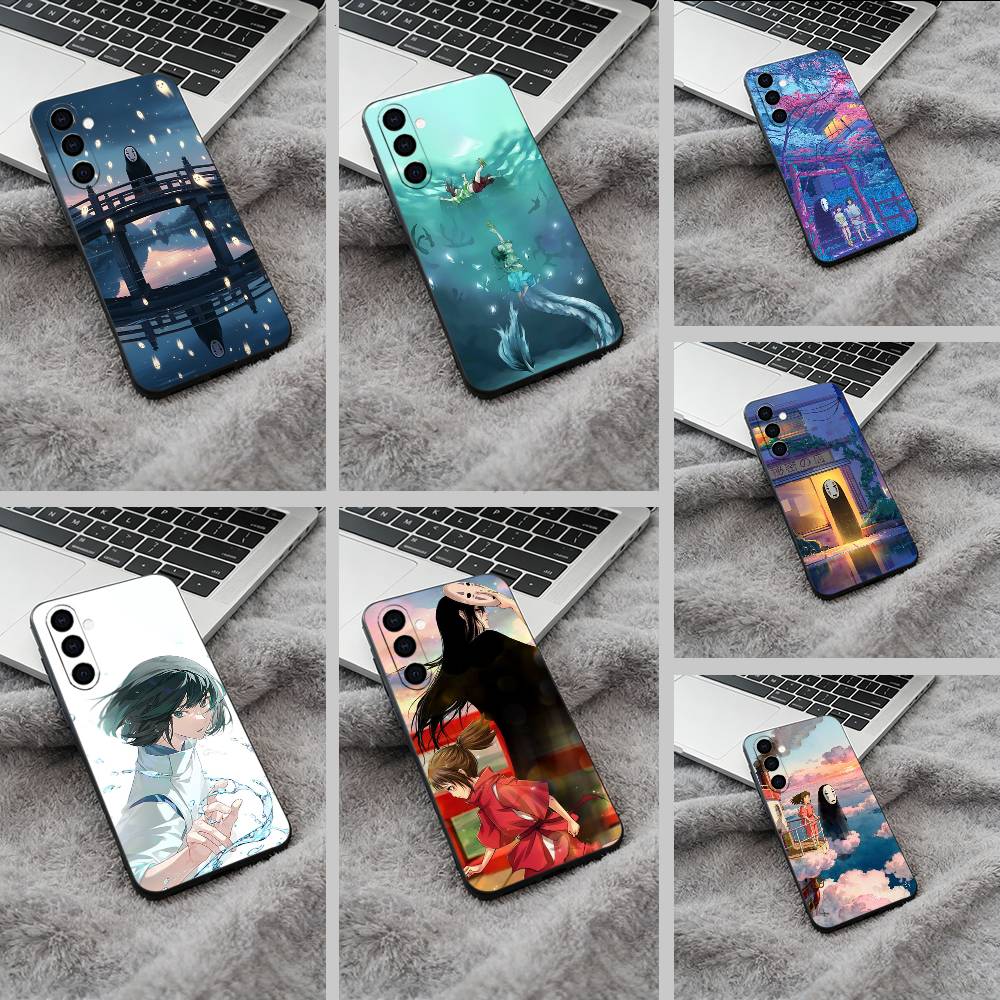 Hot-S-A-Spirited Away Phone Case For Samsung Galaxy A73,A71 A72,A70,A53,A52,A51,Soft Silicone Black Cover