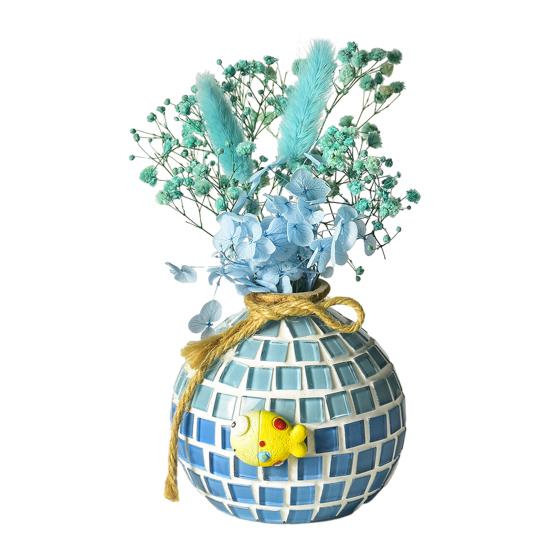 1 Set Handmade Mosaic Vase Kit with Wooden Vase Mosaic Tiles Tools Kids Adults Beginner Handcrafted