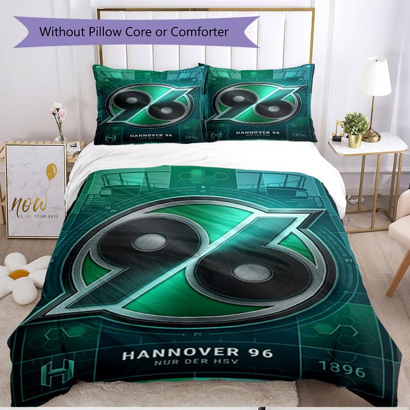 3pcs Duvet Cover Set (1*Duvet Cover + 2*Pillowcase, Without Core), Hannover 96 Football Print Soft All‑Season Bedding Set, Home Bedroom Decor Gift