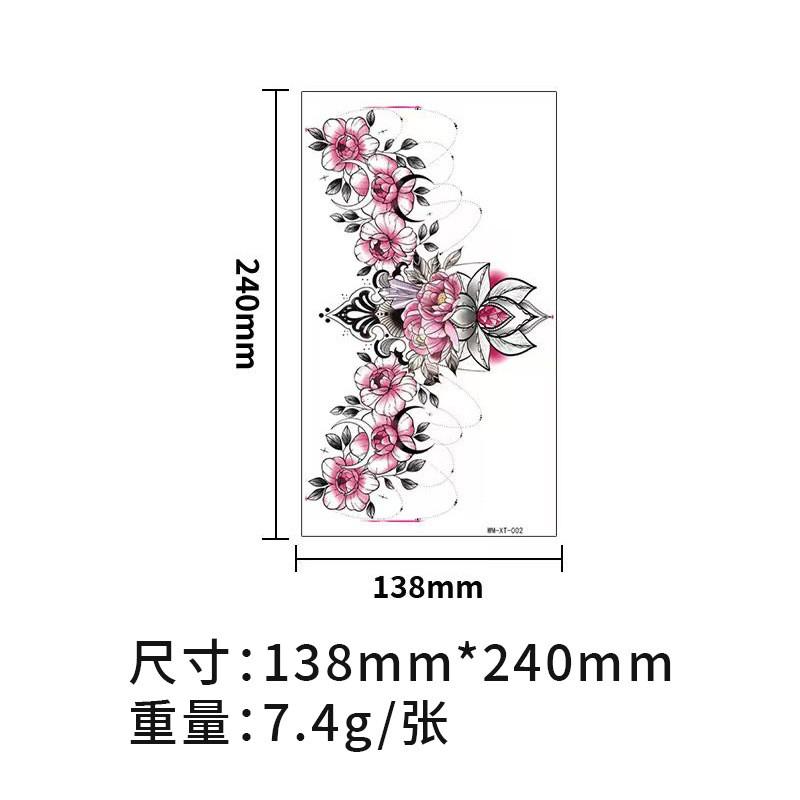 Colorful Flower Temporary Tattoo Stickers Chest Collarbone Scar Cover Waterproof Sexy Body Art