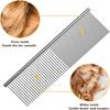Pet Grooming Comb Stainless Steel Dogs Comb Cat Hair Removal Comb Pet Fur Knot Cutter Double Toothed Comb Pet Detangling Tool