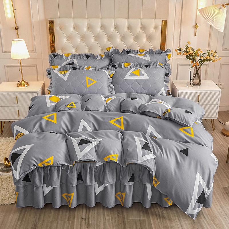 

Зимний однотонный стеганый комплект из четырех предметов: утолщенный, с начесом, приятный для кожи, одинарный и двойной пододеяльник, наволочка, комплект постельного белья для дома 120x200 4pcs