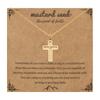 Mustard Seed Faith Pendant Necklace, Gold-Tone Stainless Steel, Silver Chain Christian Religious Jewelry Gift