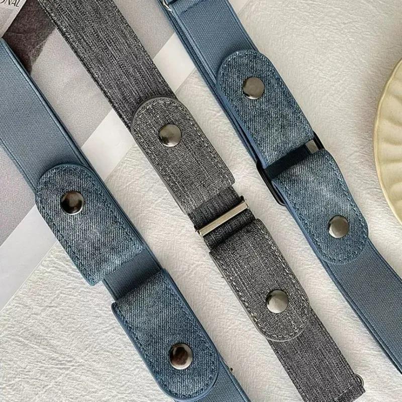 Canvas Adjustable Elastic Waist Band Invisible Belt Buckle-Free Belts for Women Men Jean Pants Dress No Buckle Easy To Wear