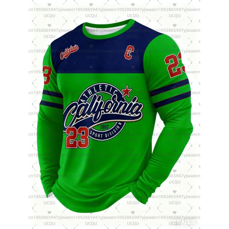 Men'S California NO.23 Graphic T-shirt Casual Pullover Autumn Outdoor Activities Women's Long Sleeve T-shirt Tops