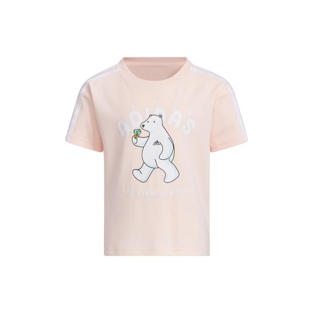 adidas Kids  Casual Sports Set Graphic Tee Set Animal Letter Print Short Sleeve T-Shirt Straight Leg Shorts Set Kids Sets IQ0853