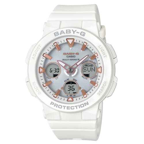 

Часы Casio Babygie [] BEACH TRAVELER Radio Solar BGA-2500-7AJF женские белые