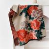 Scarf Imitation Cashmere Peony Print High-End Temperament Contrasting Colors Autumn And Winter Double-Sided Scarf Scarf Scarf
