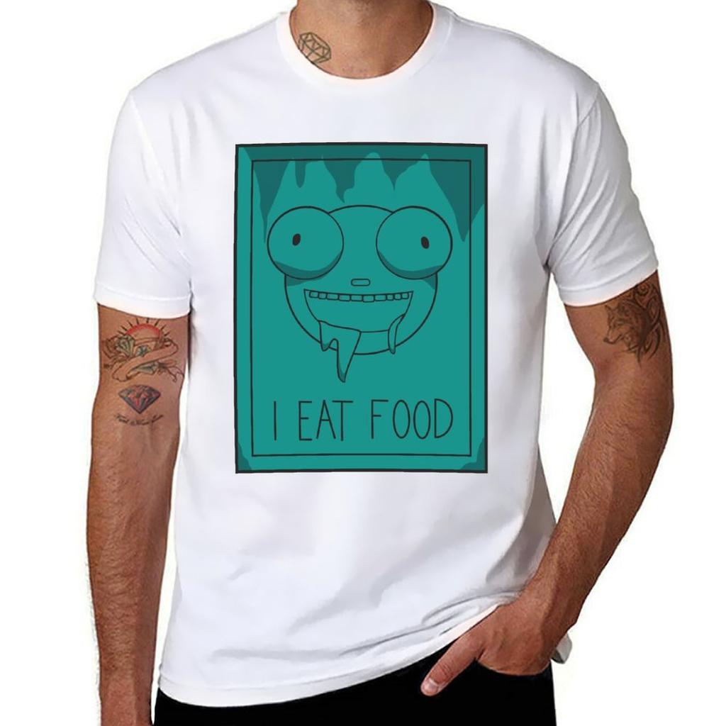 I Eat Food Tshirt Active Sports Short Sleeve Cotton Shirt