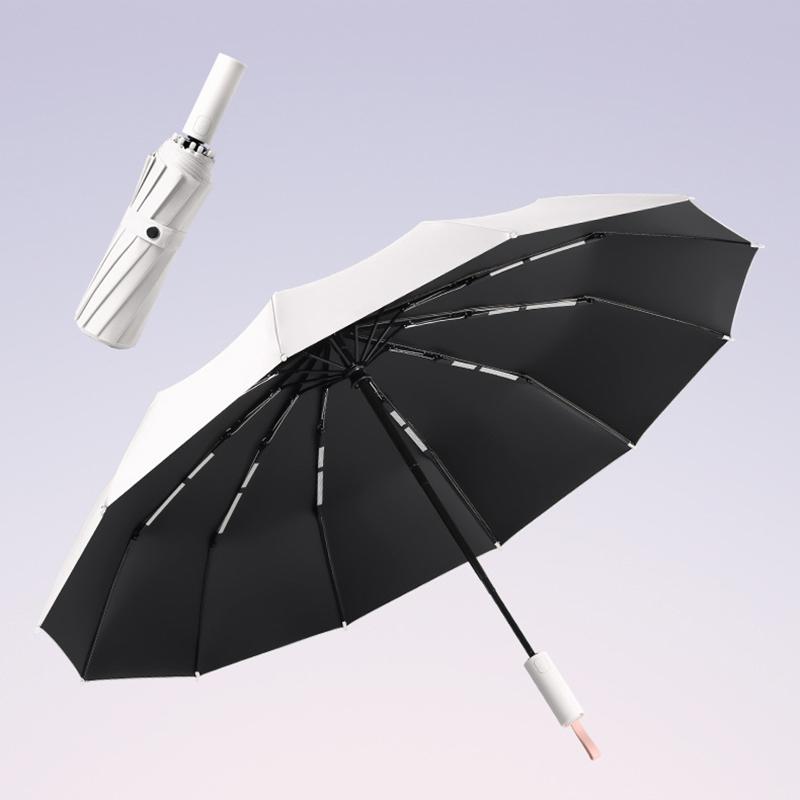 

Новый автоматический зонт для женщин складной зонт от солнца ветрозащитный прочный 12-реберный большой размер зонт UPF50+