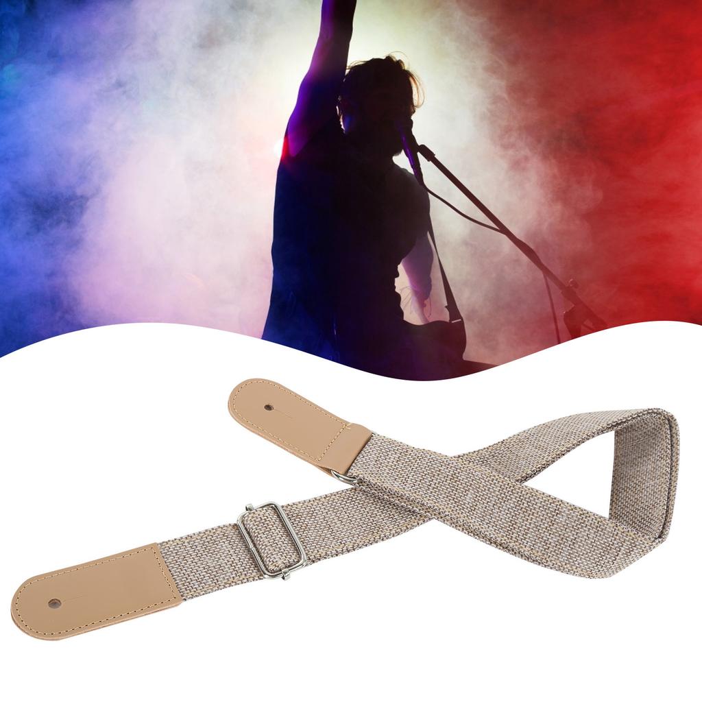 Ukulele Strap Cotton and Linen Belt with Sliding Buckle End Button Accessories