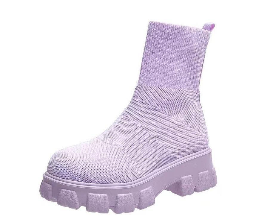 

Fashion Zapatos De Mujer 36-43 Spring Autumn Sneakers Platform Sports Casual Breathable Slip on Ankle Boots Elastic Botas Mujer 36