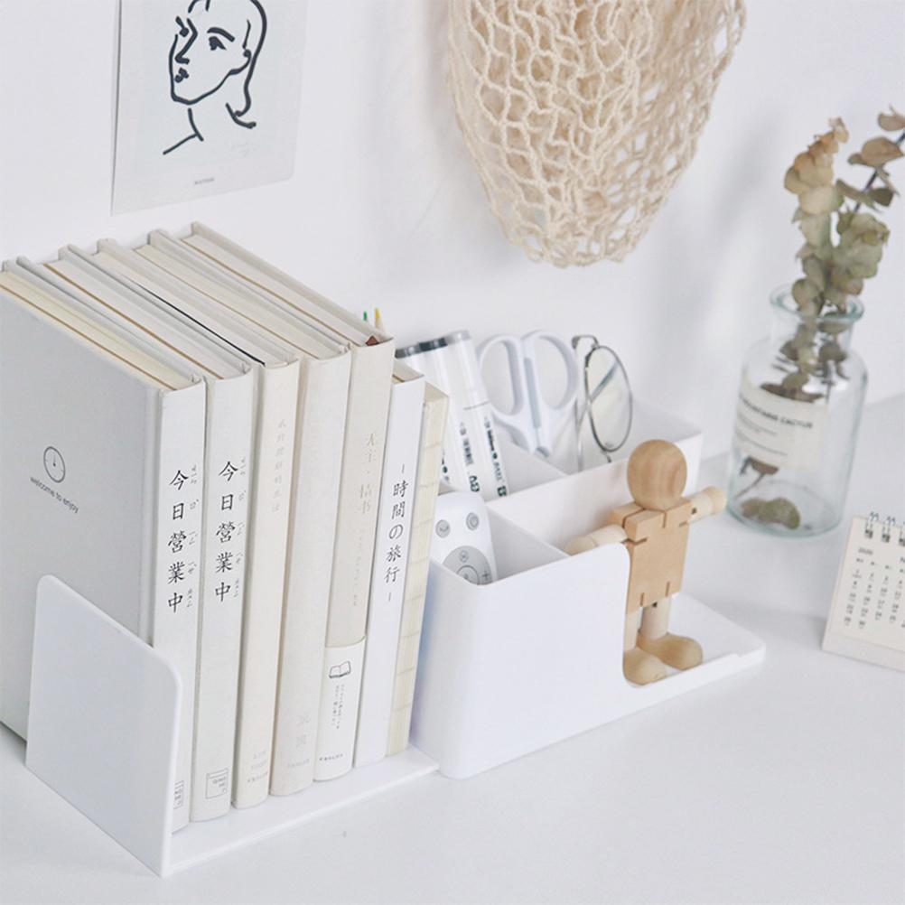 Desk Organizer with Retractable Book Stand Makeup Storage Box Waterproof Cosmetic Storage Organizer