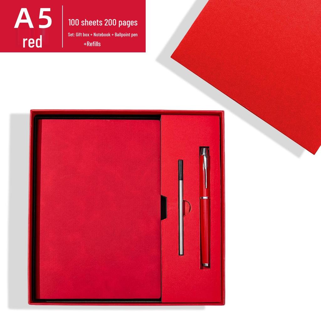 Elegant Retro Notebook & Thermos Set: Premium Gift Box for Business Meetings