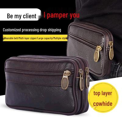 Sac de Ceinture pour Téléphone en Cuir de Vache pour Homme