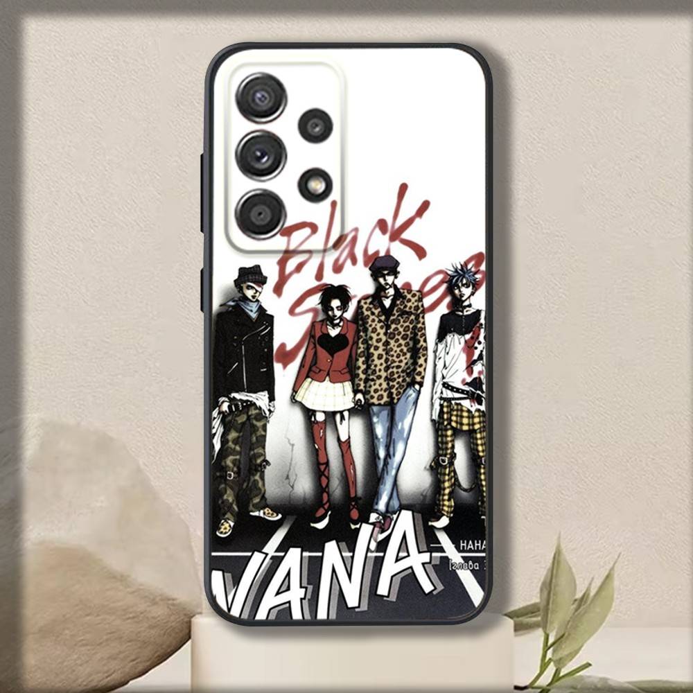 Anime N-Nanas Phone Case For Samsung S 25,24,23,22,30,21,10,9,Ultra,Plus,Lite,FE,4,5 G Soft Black Case