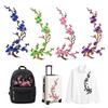 Hot Melt Adhesive Cherry Blossom Iron On Patches DIY Branch Embroidery Applique  Clothing Repair